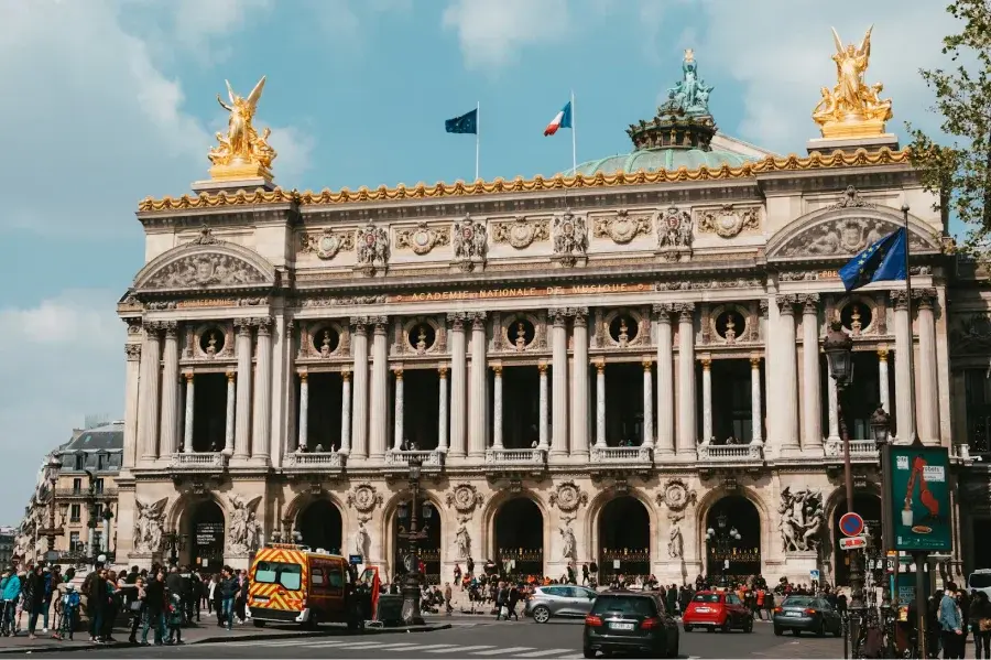 people outside the opera garnier