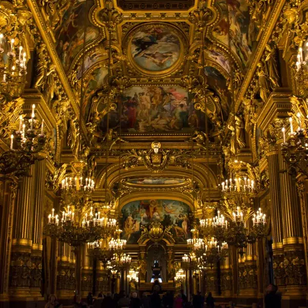 people touring the opera garnier