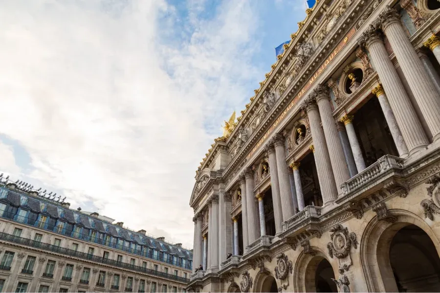 close up to the opera garnier façade